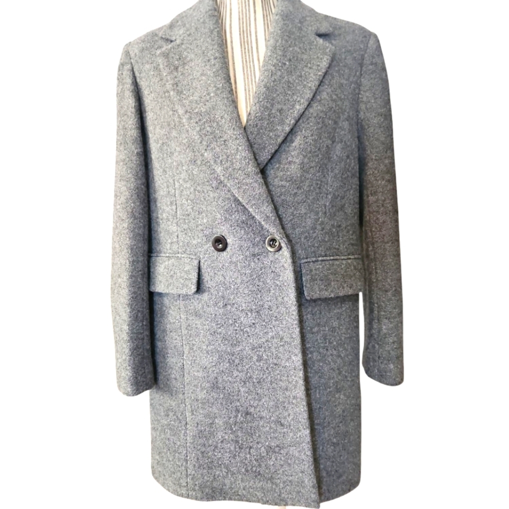 COACH % 100 WOOL Gray Chester Women's Coat Size XS